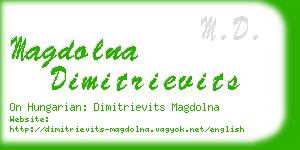 magdolna dimitrievits business card